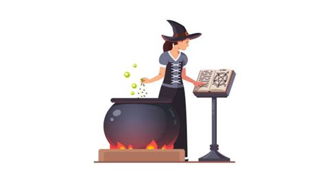 Wicked witches stirring a cauldron